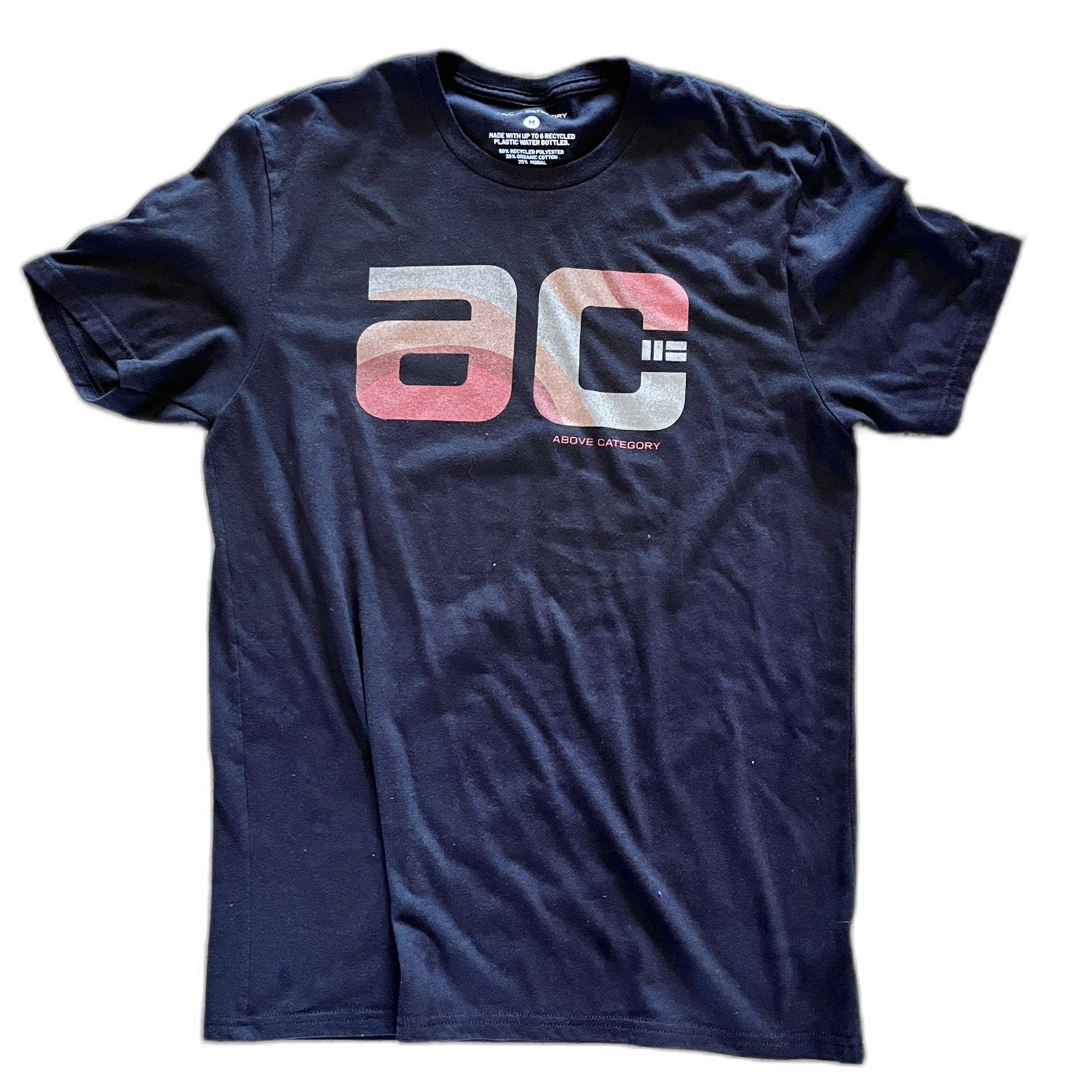 Above Category Ac Big Curves Black TShirt Recycled Organic Medium